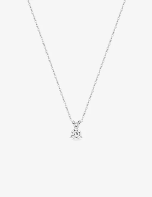 Collier en or blanc 375‰ avec diamant synthétique 0,20 ct F-VS SO OR