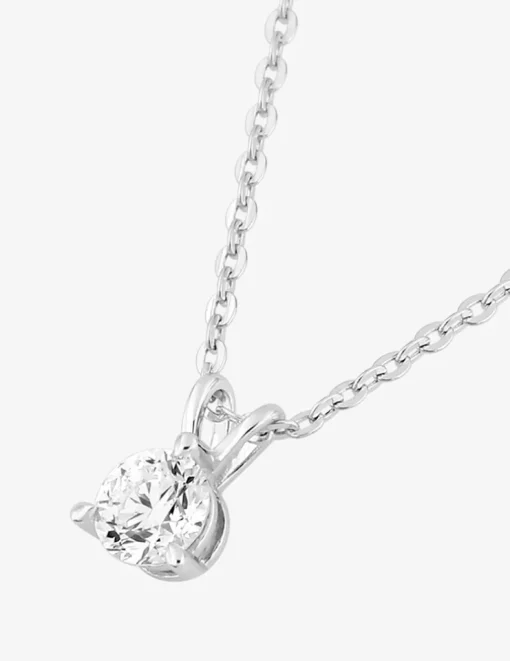 Collier en or blanc 375‰ avec diamant synthétique 0,20 ct F-VS SO OR