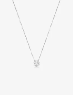 Collier en or blanc 375‰ avec flocon en 5 diamants synthétiques 0,15 ct F-VS SO OR