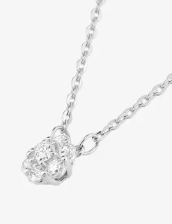 Collier en or blanc 375‰ avec flocon en 5 diamants synthétiques 0,15 ct F-VS SO OR