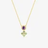 Collier en or jaune 750 ‰, améthyste et péridot SO OR