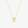 Collier en or jaune 375 ‰, motif carré et oxydes de zirconium SO OR