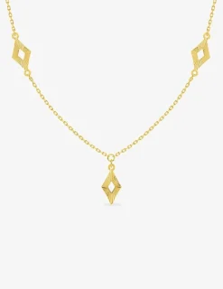 Collier en or jaune 375 ‰, motifs losanges SO OR