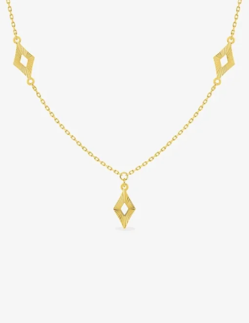 Collier en or jaune 375 ‰, motifs losanges SO OR