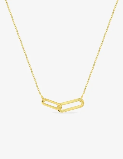 Collier en or jaune 375 ‰, ovales entrelacés SO OR