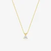 Collier en or jaune 375‰ avec diamant synthétique 0,20 ct F-VS SO OR