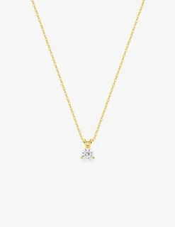 Collier en or jaune 375‰ avec diamant synthétique 0,20 ct F-VS SO OR
