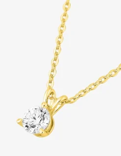 Collier en or jaune 375‰ avec diamant synthétique 0,20 ct F-VS SO OR