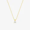 Collier en or jaune 375‰ avec diamant synthétique 0,25 ct F-VS SO OR