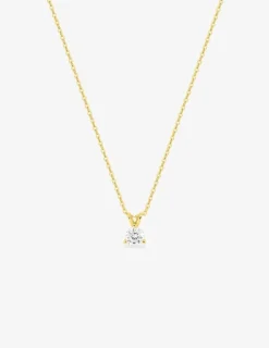 Collier en or jaune 375‰ avec diamant synthétique 0,25 ct F-VS SO OR