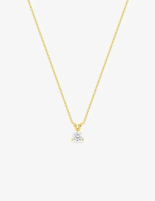 Collier en or jaune 375‰ avec diamant synthétique 0,25 ct F-VS SO OR