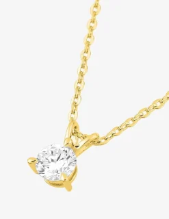 Collier en or jaune 375‰ avec diamant synthétique 0,25 ct F-VS SO OR