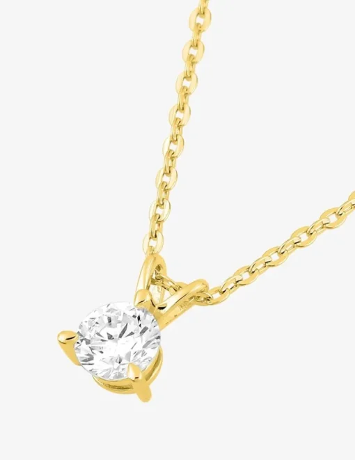 Collier en or jaune 375‰ avec diamant synthétique 0,25 ct F-VS SO OR