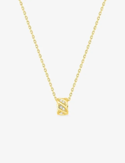 Collier en plaqué or avec pendentif perle et oxydes de zirconium SO OR