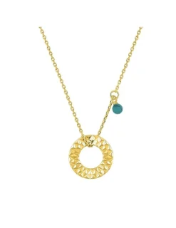 Collier en plaqué or avec breloque et turquoise SO OR