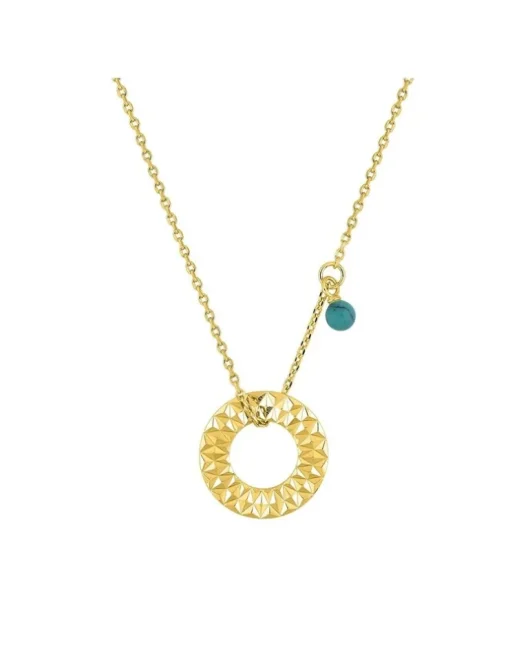 Collier en plaqué or avec breloque et turquoise SO OR