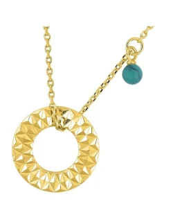 Collier en plaqué or avec breloque et turquoise SO OR