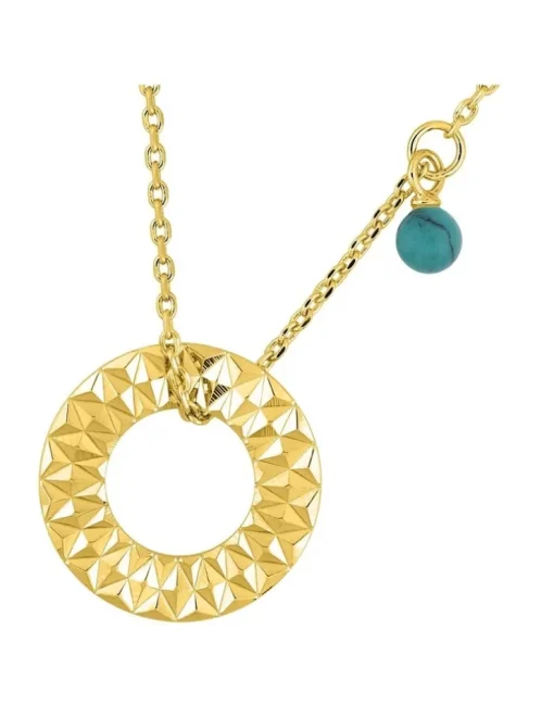Collier en plaqué or avec breloque et turquoise SO OR