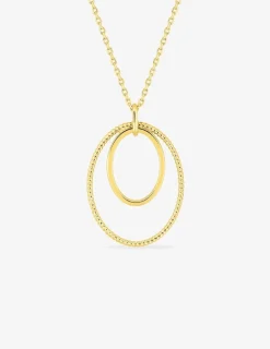 Collier en plaqué or avec anneaux en pendentif SO OR