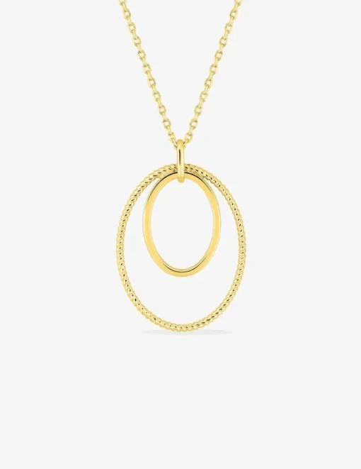 Collier en plaqué or avec anneaux en pendentif SO OR