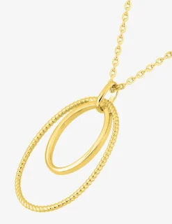 Collier en plaqué or avec anneaux en pendentif SO OR