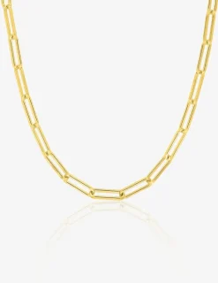 Collier en plaqué or, chaine forçat rectangle SO OR