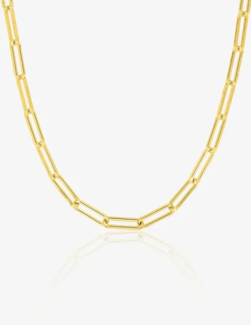 Collier en plaqué or, chaine forçat rectangle SO OR