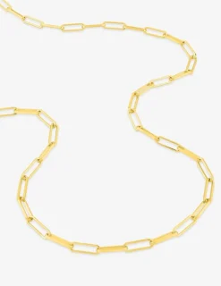 Collier en plaqué or, chaine forçat rectangle SO OR