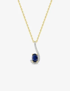 Collier en plaqué or et oxyde de zirconium bleu SO OR