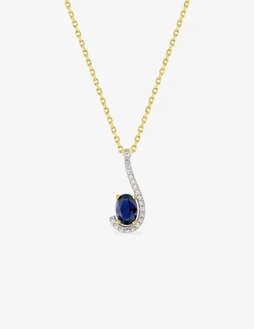Collier en plaqué or et oxyde de zirconium bleu SO OR
