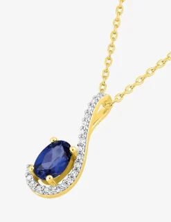 Collier en plaqué or et oxyde de zirconium bleu SO OR