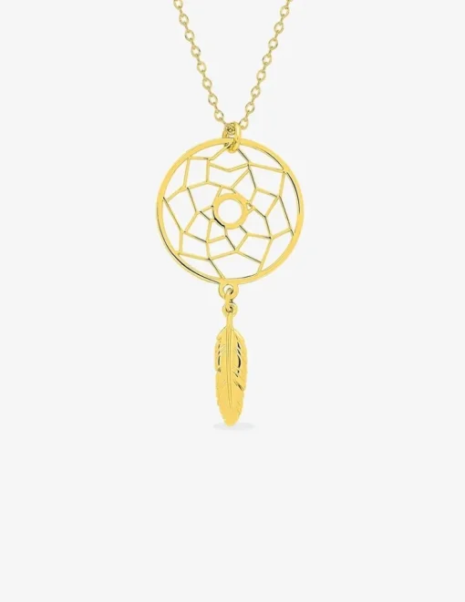 Collier en plaqué or motif attrape rêves SO OR