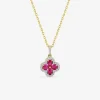 Collier en plaqué or, oxydes de zirconium rouges et blancs SO OR