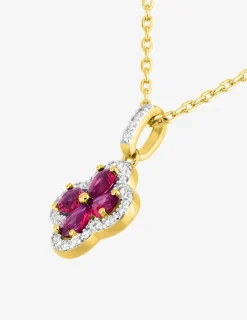 Collier en plaqué or, oxydes de zirconium rouges et blancs SO OR
