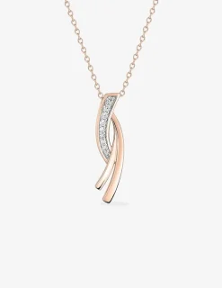 Collier en plaqué or, rhodium rose et oxydes de zirconium SO OR