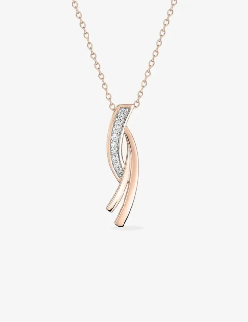Collier en plaqué or, rhodium rose et oxydes de zirconium SO OR