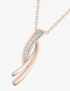 Collier en plaqué or, rhodium rose et oxydes de zirconium SO OR