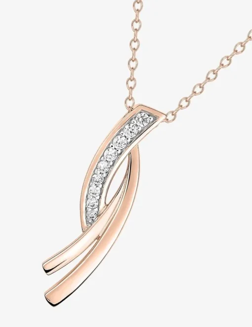 Collier en plaqué or, rhodium rose et oxydes de zirconium SO OR
