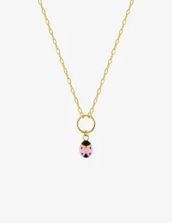 Collier enfant or jaune 375 ‰ et pampille coccinelle SO OR