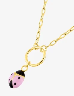 Collier enfant or jaune 375 ‰ et pampille coccinelle SO OR