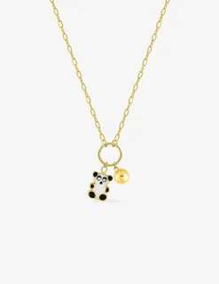 Collier enfant or jaune 375 ‰ et pampille panda et boule SO OR
