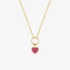 Collier enfant or jaune 375 ‰ et pampille cœur laque rose SO OR