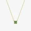 Collier enfant trèfle plaqué or et laque verte SO OR