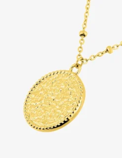 Collier et pendentif en acier doré SO OR