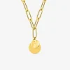 Collier et pendentif en acier doré SO OR