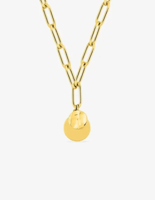 Collier et pendentif en acier doré SO OR