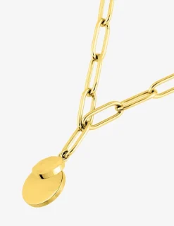 Collier et pendentif en acier doré SO OR