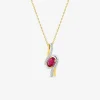 Collier fantaisie bicolore or 375‰, rubis et oxyde de zirconium SO OR