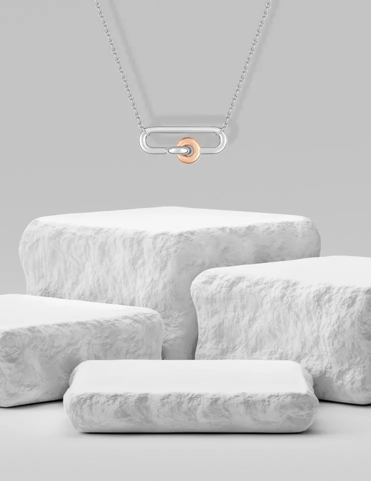 Collier fantaisie bicolore argent 925 ‰ SO OR