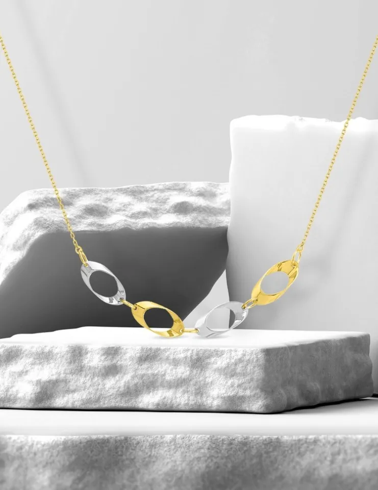 Collier fantaisie bicolore 375 ‰ SO OR